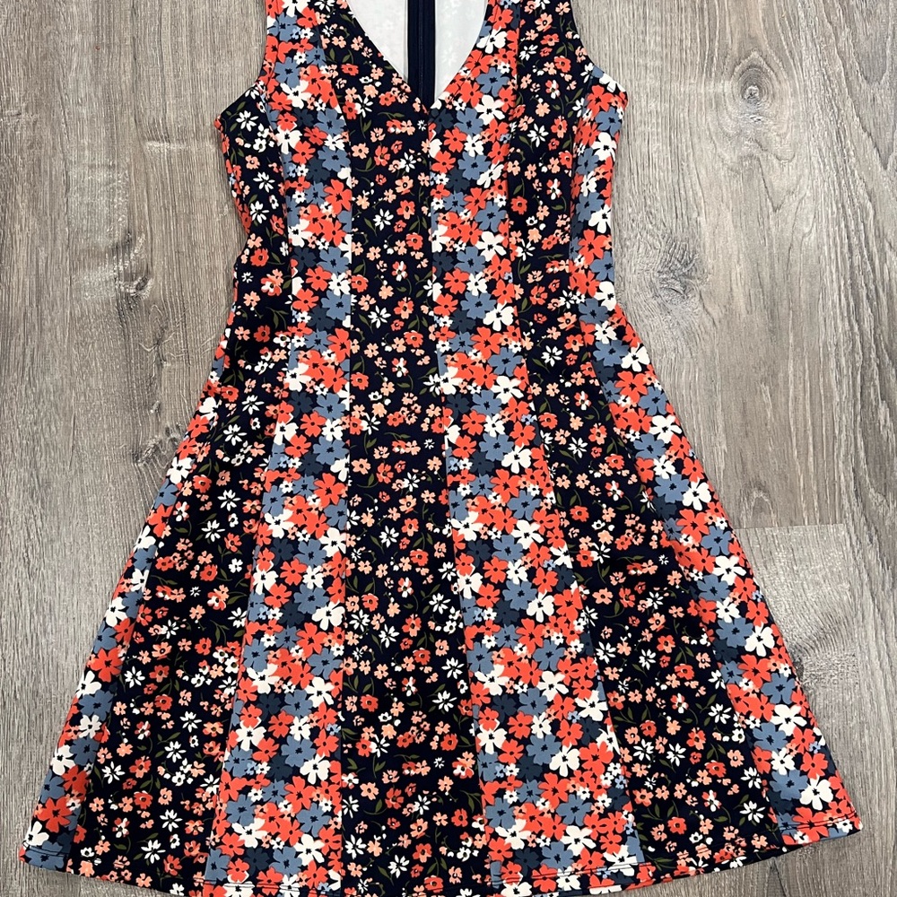 MICHAEL Michael Kors Black Red Floral Midi Dress